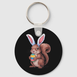 Squirrel With Bunny Ears Funny Easter Kids Boys Gi Key Ring