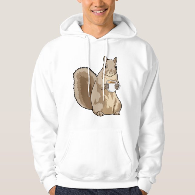 Squirrel with Cup of Coffee Hoodie (Front)