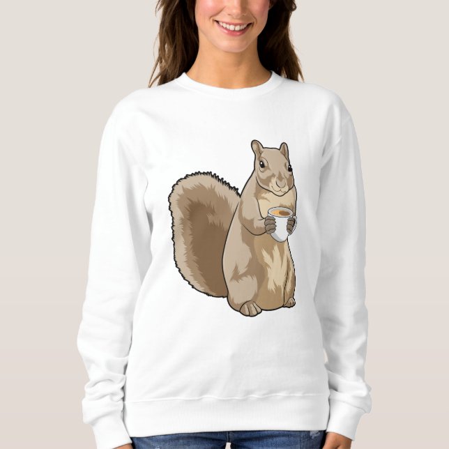 Squirrel with Cup of Coffee Sweatshirt (Front)
