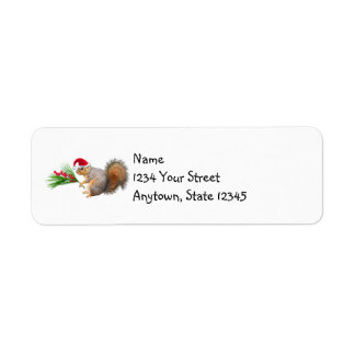 Squirrel with Evergreens Address Labels