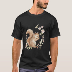 squirrel with flowers cute chipmunk squirrels anim T-Shirt