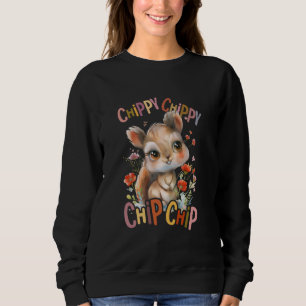 squirrel with flowers cute chipmunk squirrels chip sweatshirt
