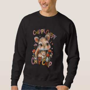 squirrel with flowers cute chipmunk squirrels chip sweatshirt