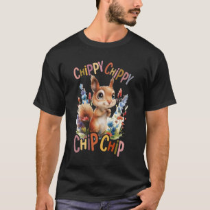 squirrel with flowers cute chipmunk squirrels chip T-Shirt
