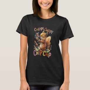 squirrel with flowers cute chipmunk squirrels chip T-Shirt