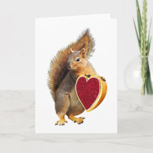 Squirrel with Heart Candy Box Valentine's Day Card
