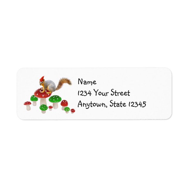 Squirrel with Mushrooms Return Address Labels (Front)
