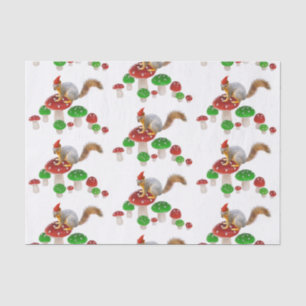 Squirrel with Mushrooms Tissue Paper
