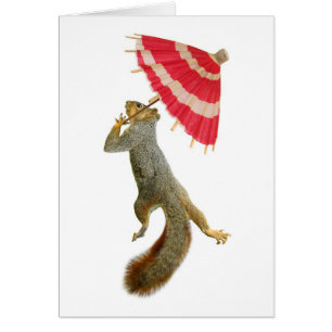 Squirrel with Parasol Card