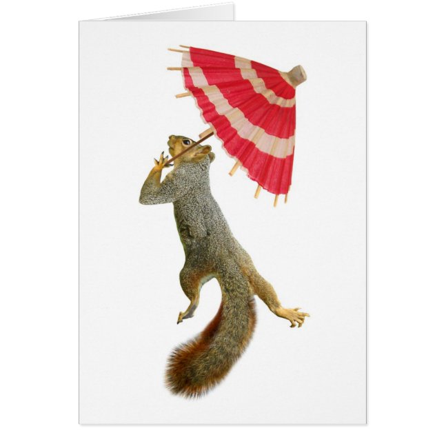 Squirrel with Parasol Card (Front)