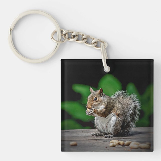Squirrel with peanuts key ring (Front)