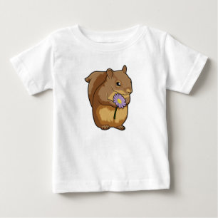 Squirrel with purple Flower Baby T-Shirt