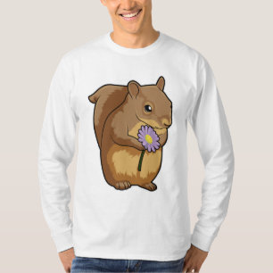 Squirrel with purple Flower T-Shirt