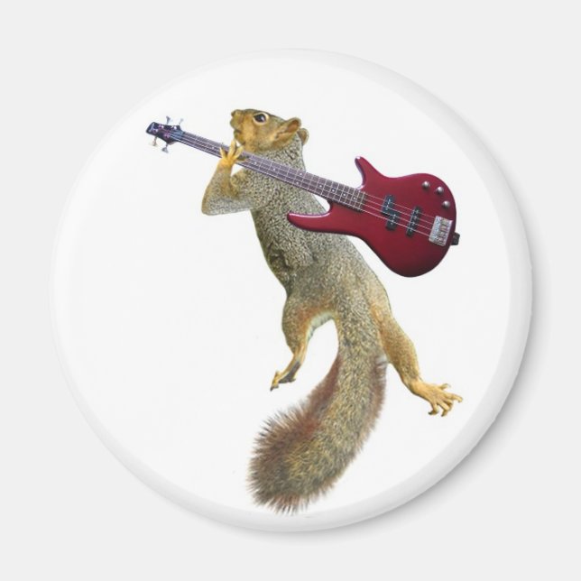 Squirrel with Red Guitar Magnet (Front)