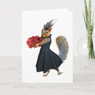 Squirrel with Roses Card