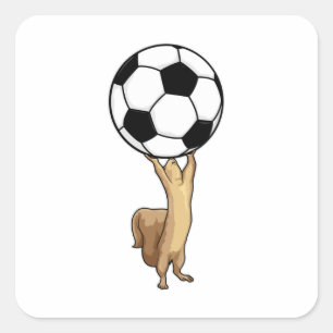 Squirrel with Soccer ball Square Sticker