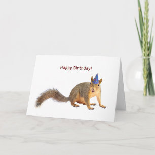 Squirrel with Star Hat Birthday Card