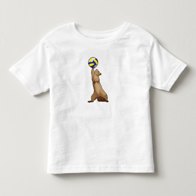 Squirrel with Volleyball Toddler T-Shirt (Front)