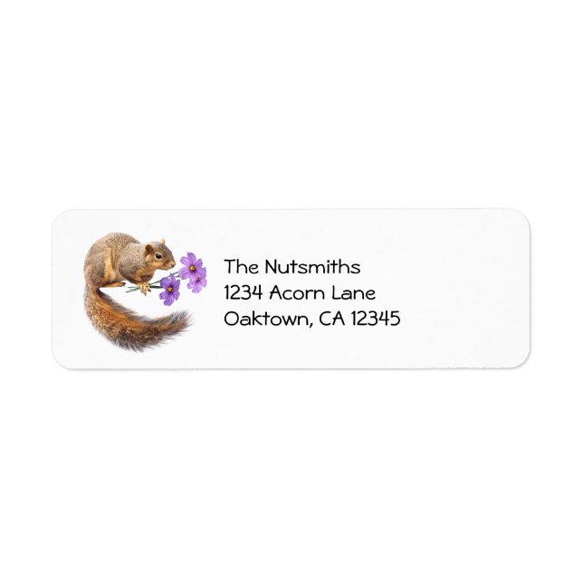Squirrel with Wildflowers Address Labels (Front)