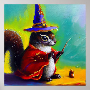 Squirrel Wizard Poster