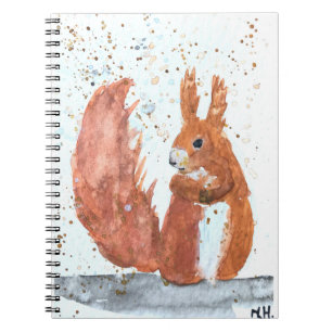 Squirrel woodland animal watercolor wildlife cute notebook