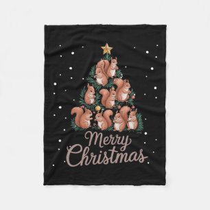 Squirrel Xmas Tree Squirrel Christmas Tree 1 Fleece Blanket