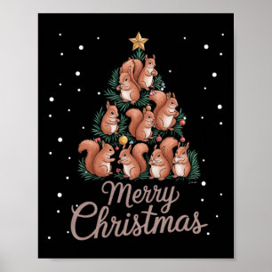 Squirrel Xmas Tree Squirrel Christmas Tree 1 Poster