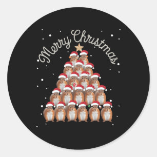 Squirrel Xmas Tree Squirrel Christmas Tree 2  Classic Round Sticker