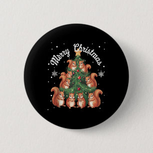 Squirrel Xmas Tree Squirrel Christmas Tree Tank To 6 Cm Round Badge