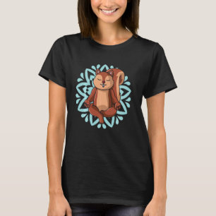 Squirrel Yoga Mandala Spiritual Yoga Women Meditat T-Shirt