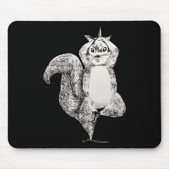 Squirrel Yoga  Mouse Mat (Front)