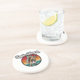 Squirrelicorn - funny, vintage squirrel unicorn coaster