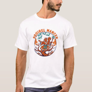 Squirrelmancer Woodland Wizard Magical Fantasy Art T-Shirt