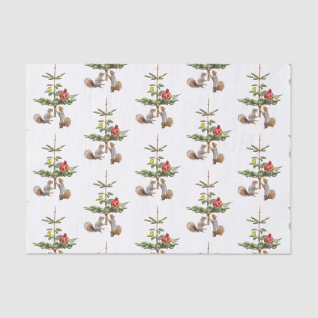 Squirrels and Birds Tree Tissue Paper (Front)