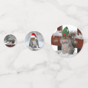 Squirrels and Christmas Hats Table Confetti