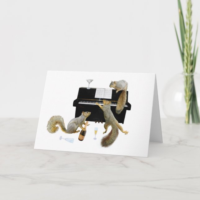 Squirrels at the Piano Card (Front)