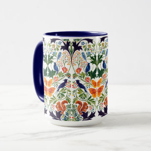 Squirrels Birds & Butterflies Pattern Mug