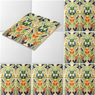 Squirrels Birds & Butterflies Pattern Tile