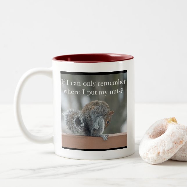 Squirrels Can´t Remember? Two-Tone Coffee Mug (With Donut)