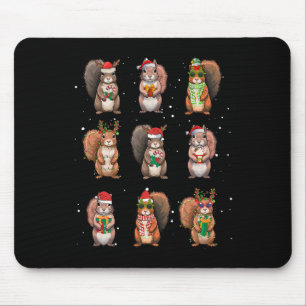 Squirrels Christmas Lights Decor Funny Squirrel Lo Mouse Mat