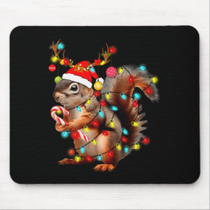 Squirrels Christmas Lights Funny Xmas Squirrel Lov Mouse Mat