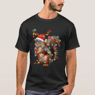 Squirrels Christmas Lights Funny Xmas Squirrel Lov T-Shirt