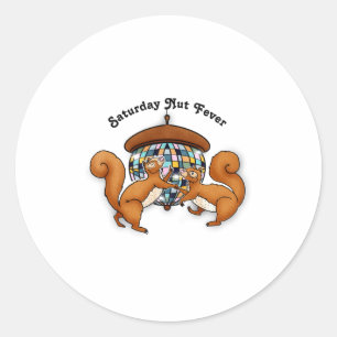 Squirrels Disco Funny Party Classic Round Sticker