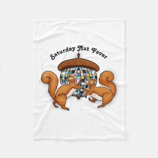 Squirrels Disco Funny Party  Fleece Blanket (Front)