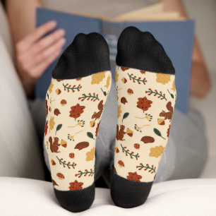 Squirrels Fall Forest Socks