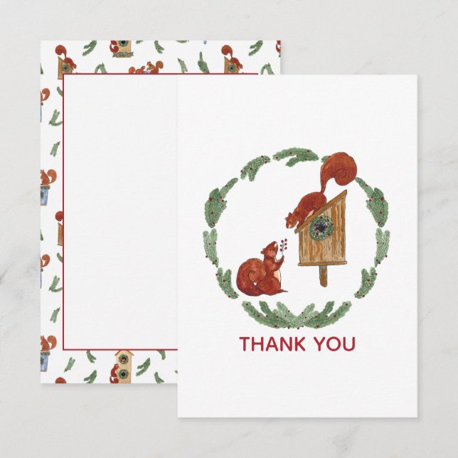 Squirrels Gift Thank You Card (Front/Back)