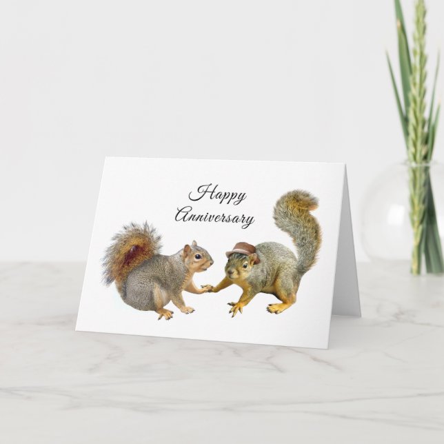Squirrels Happy Anniversary Card (Front)