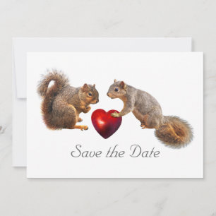 Squirrels Heart Save the Date Card