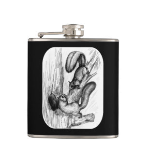 Squirrels Hip Flask