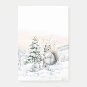 Squirrels in Winter Snow Post-It Notes
